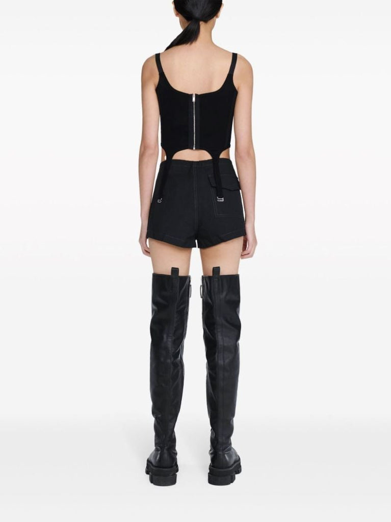 Black Safety Slider Organic Cotton Corset Top