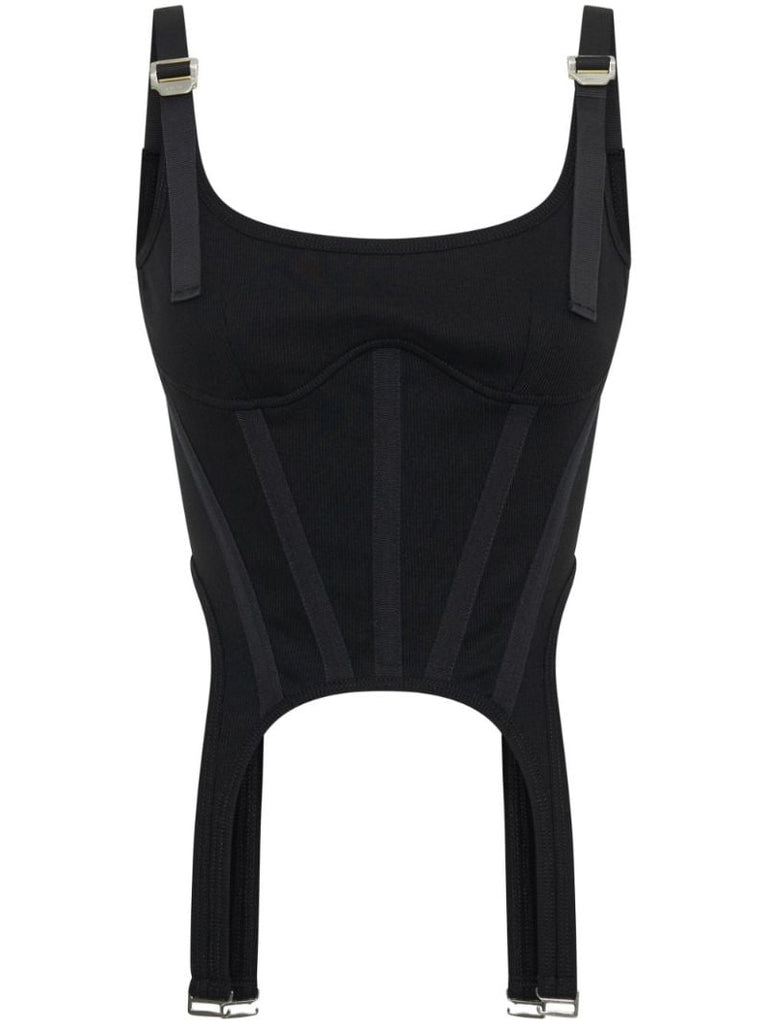 Black Safety Slider Organic Cotton Corset Top