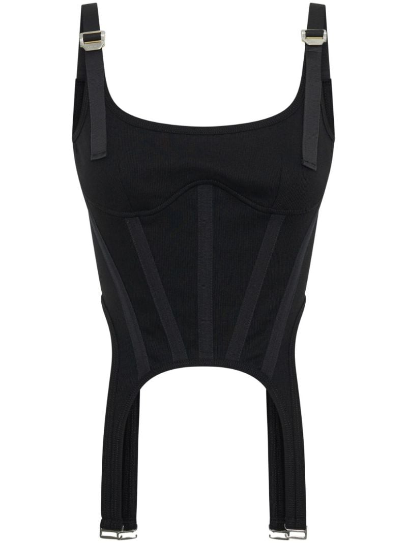 Black Safety Slider Organic Cotton Corset Top