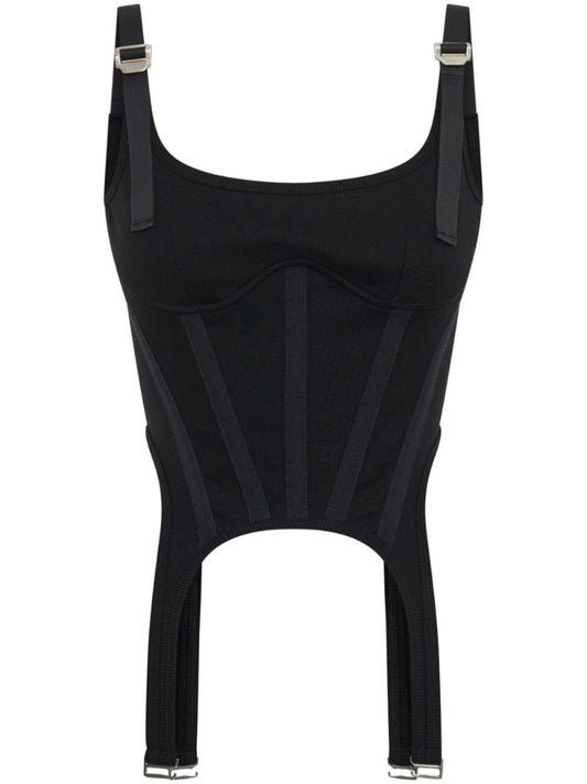 Black Safety Slider Organic Cotton Corset Top