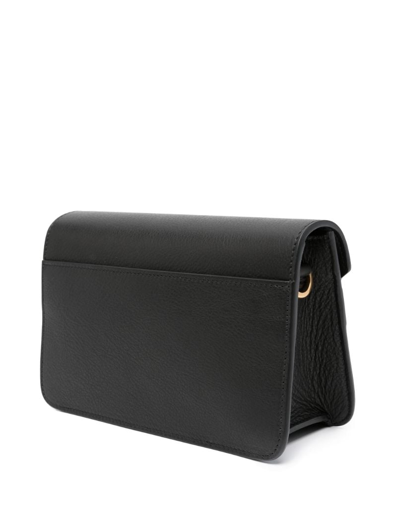Black Logo-lettering Leather Crossbody Bag
