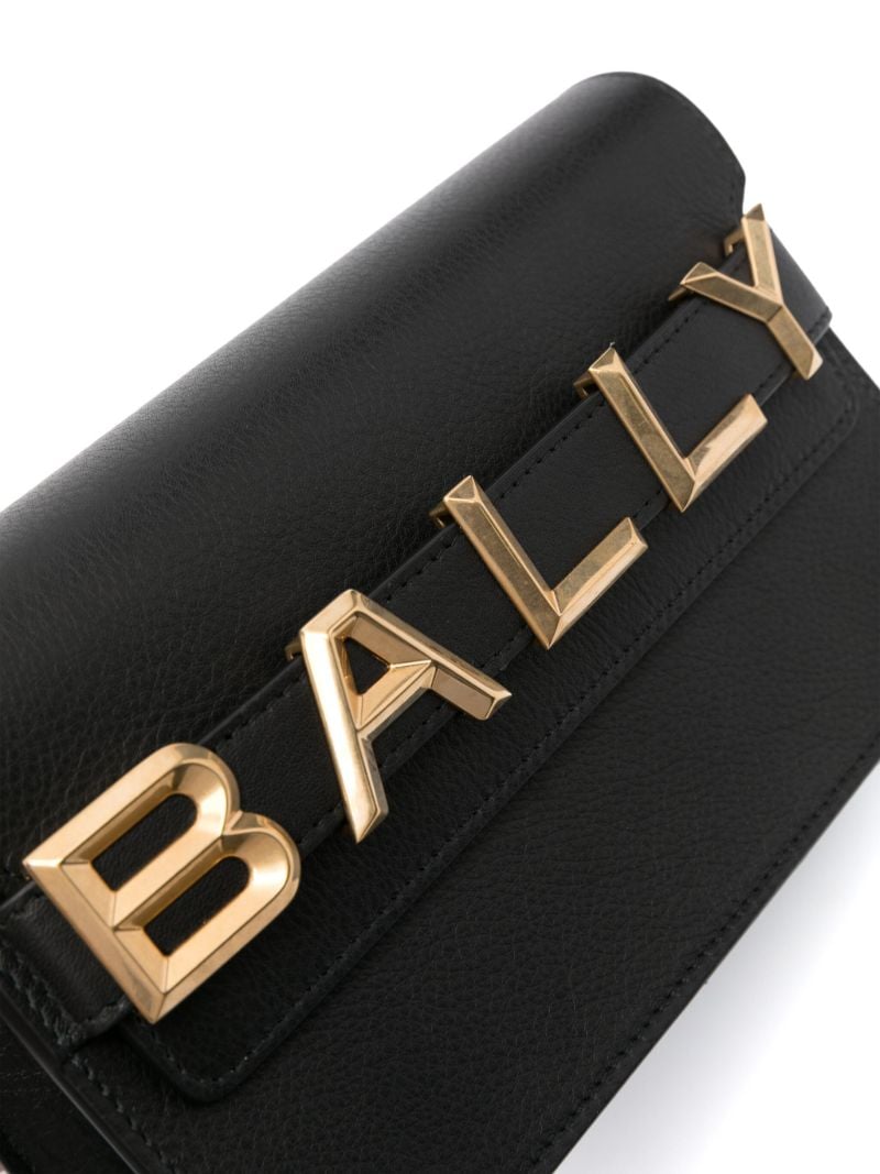 Black Logo-lettering Leather Crossbody Bag