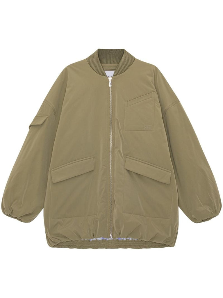 Green Oversized Bomber Jacket