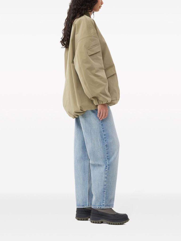 Green Oversized Bomber Jacket