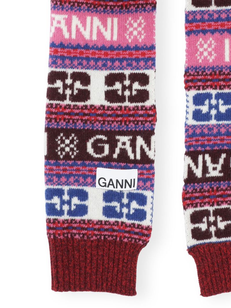 Red Logo-intarsia Scarf