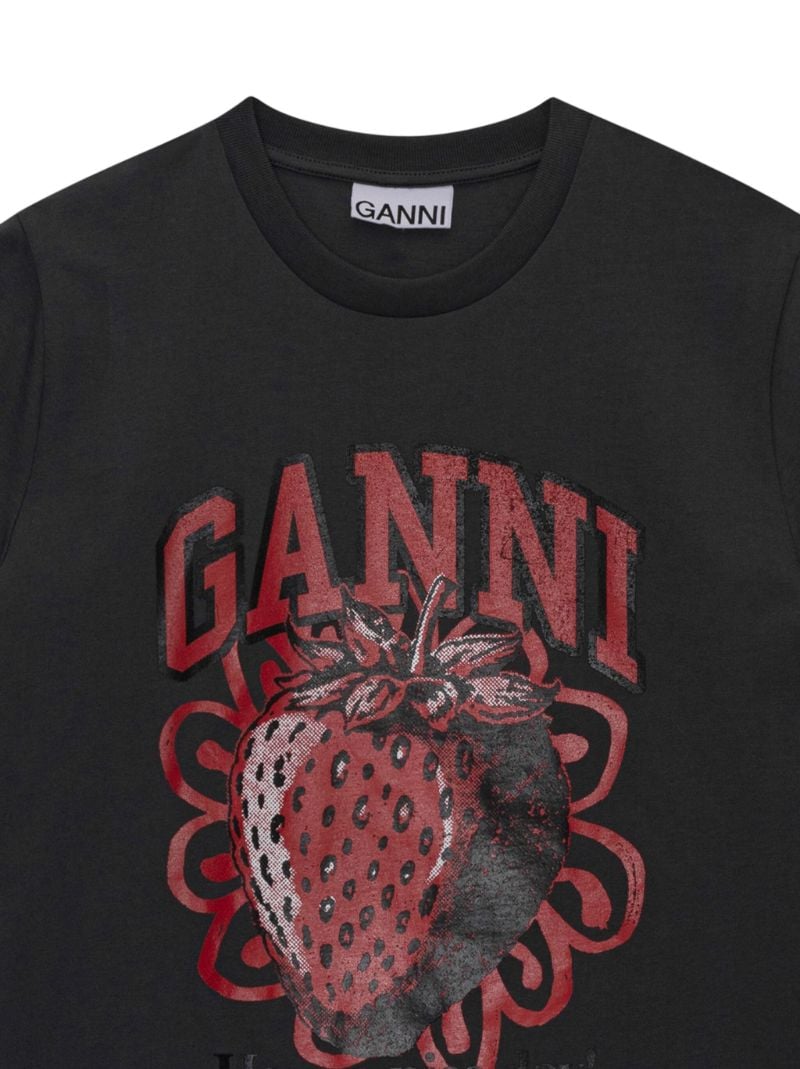 Black Graphic-print Cotton T-shirt
