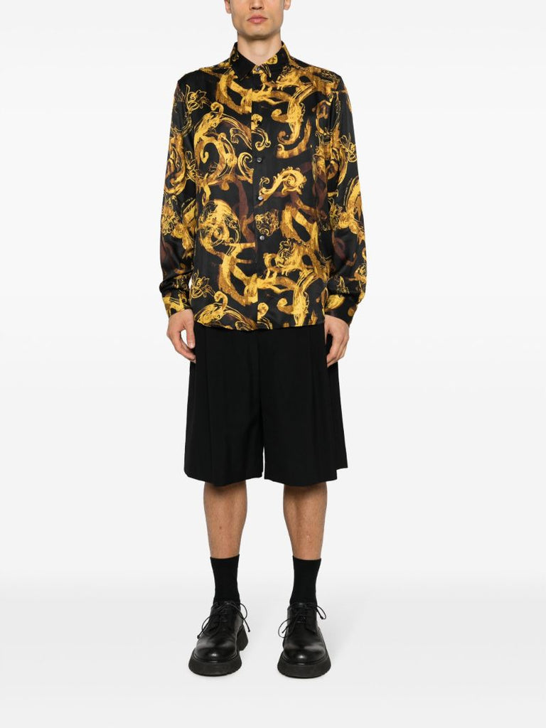 Black Watercolour Couture-print Shirt