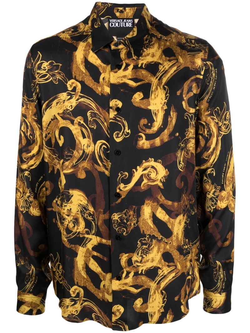 Black Watercolour Couture-print Shirt