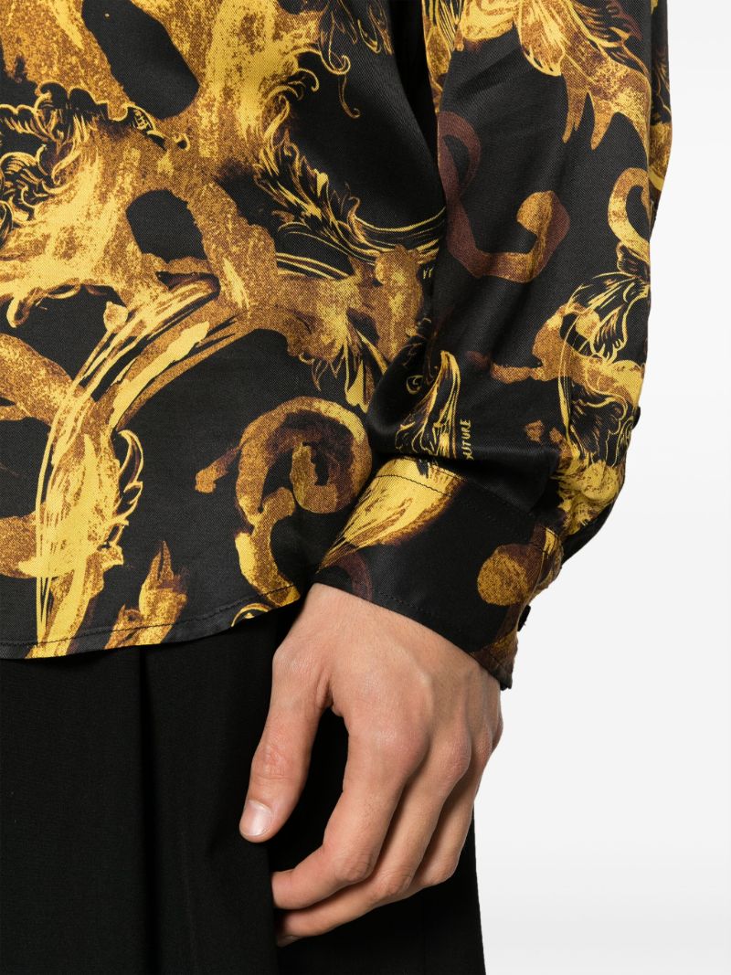 Black Watercolour Couture-print Shirt