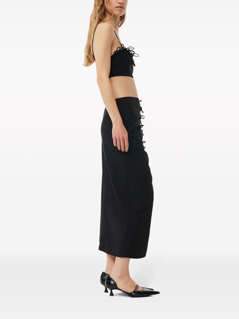 Black Bow-embellished Crop Top