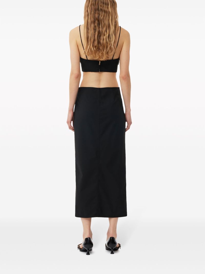 Black Bow-embellished Crop Top