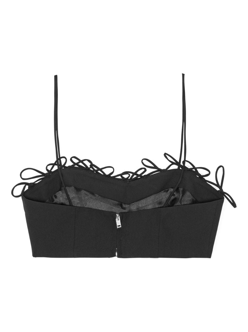 Black Bow-embellished Crop Top