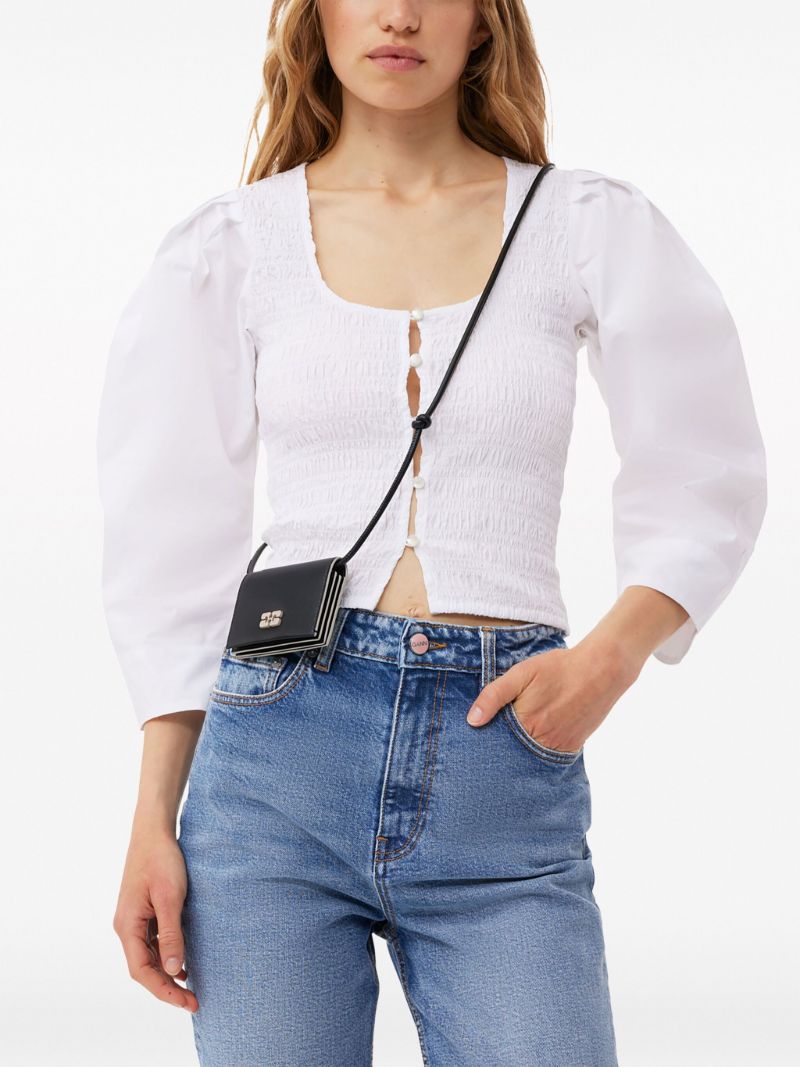 Black Bou Leather Strap Wallet