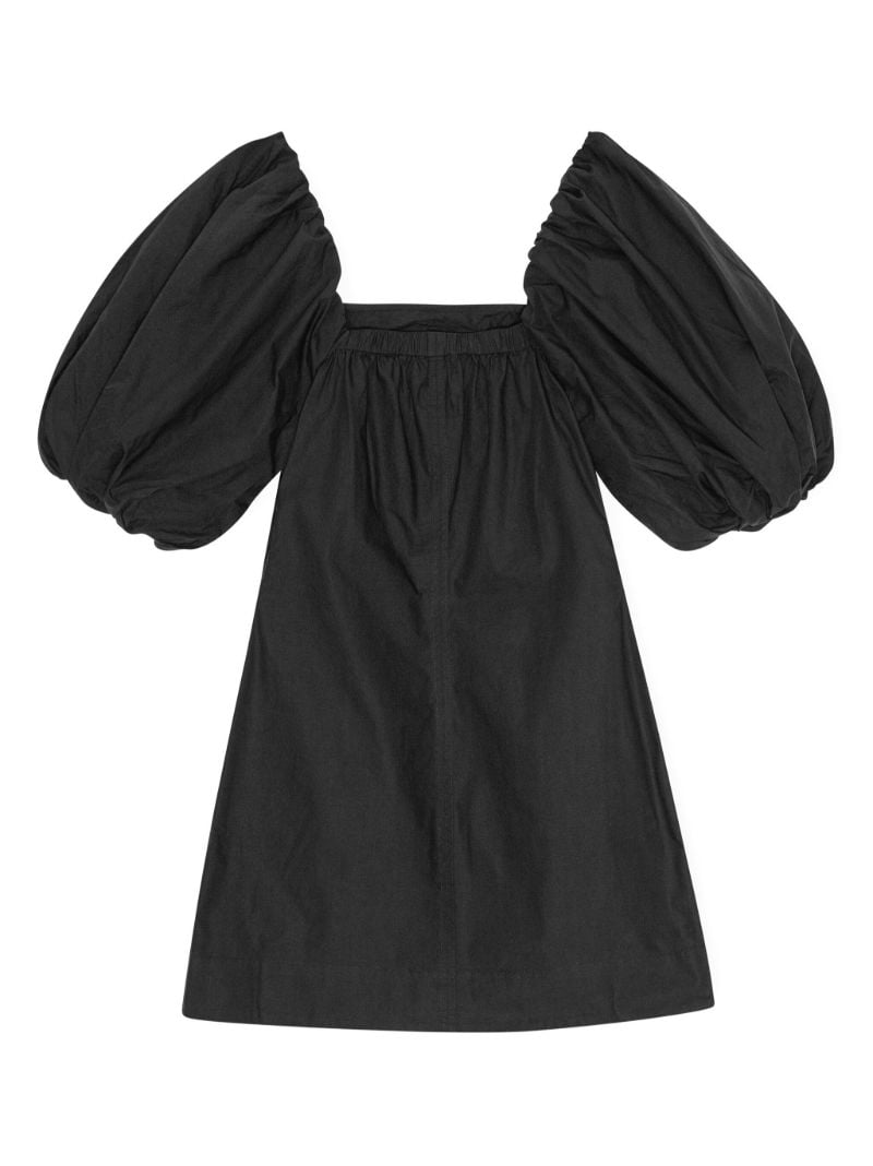 Black Puff-sleeve Mini Dress