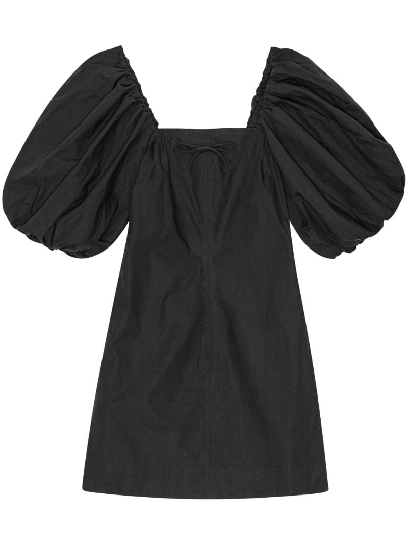 Black Puff-sleeve Mini Dress