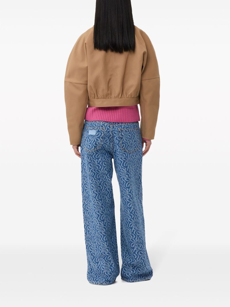 Brown Button-up Cropped Jacket
