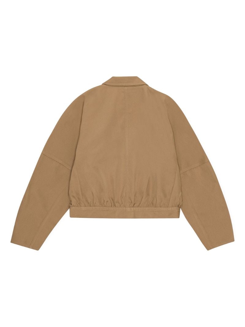 Brown Button-up Cropped Jacket