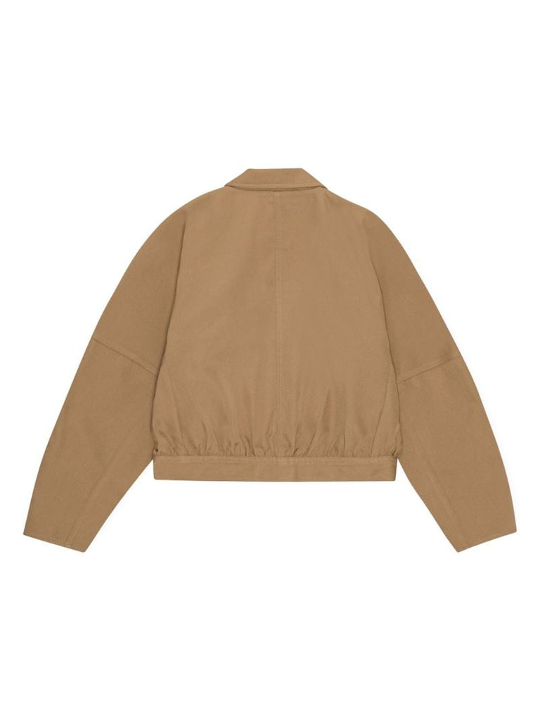 Brown Button-up Cropped Jacket