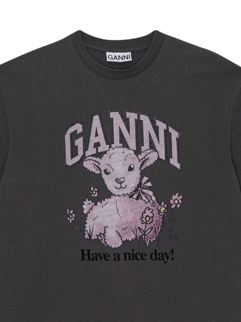 Grey Graphic-print Cotton T-shirt