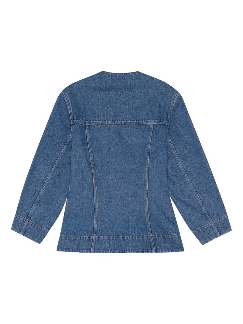 Blue Single-breasted Denim Blazer