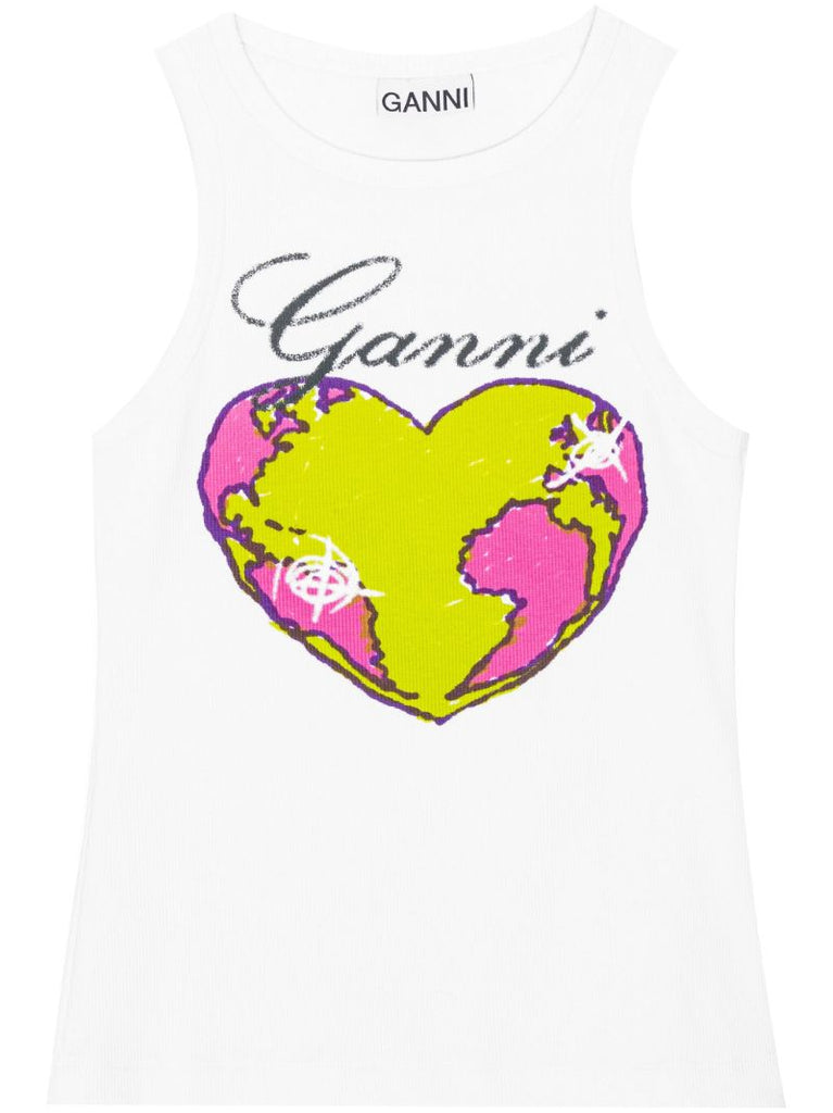 White Logo-print Tank Top