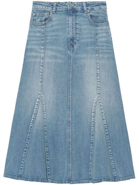 Blue Denim Midi Skirt