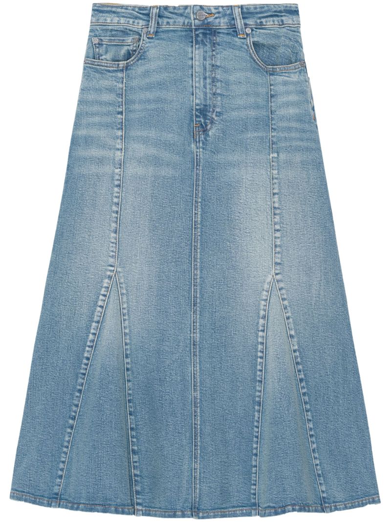 Blue Denim Midi Skirt