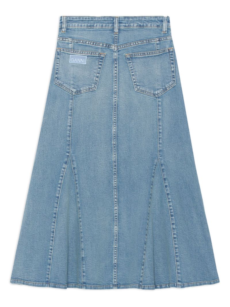 Blue Denim Midi Skirt