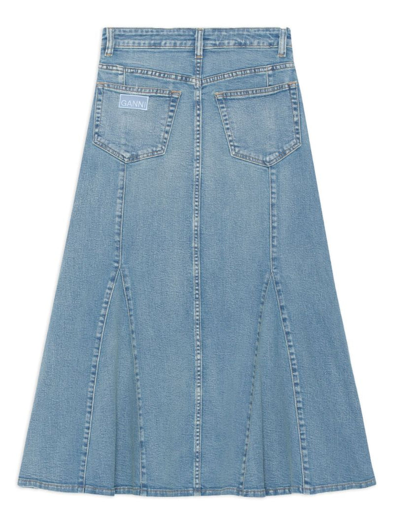 Blue Denim Midi Skirt