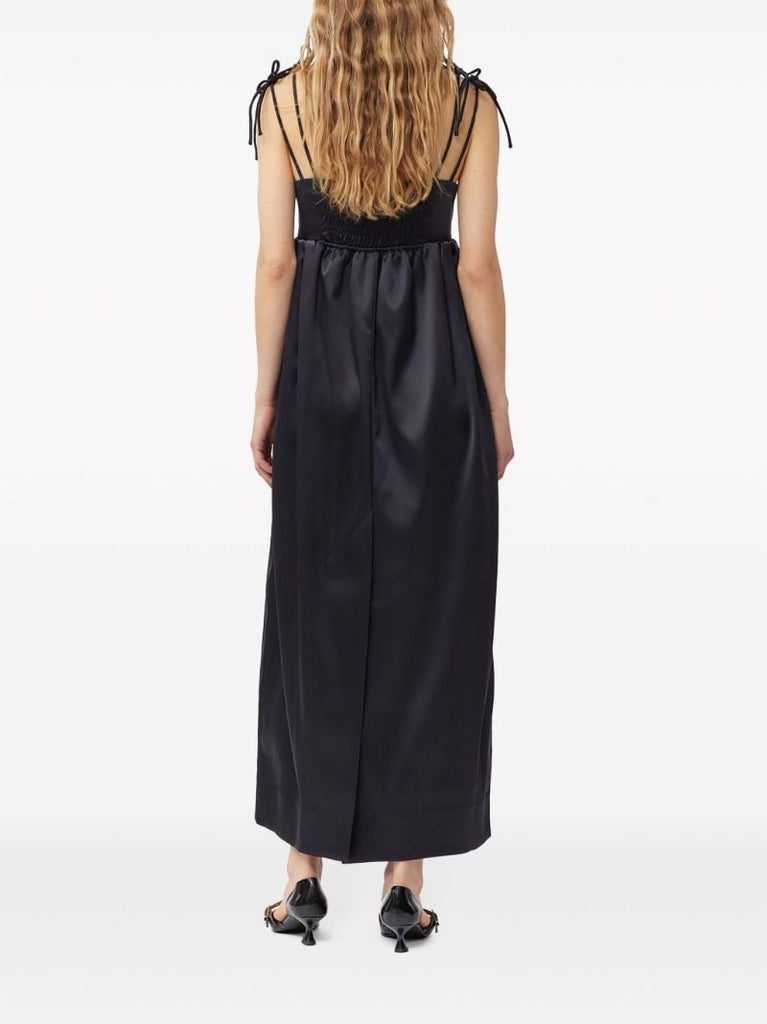Black Tie-shoulder Maxi Dress
