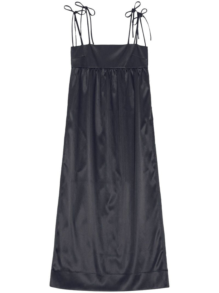 Black Tie-shoulder Maxi Dress