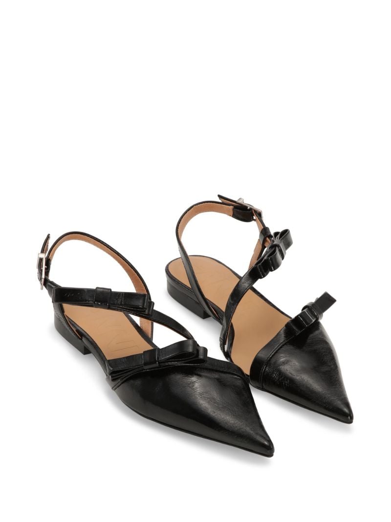 Black Bow Faux-leather Ballet Pumps