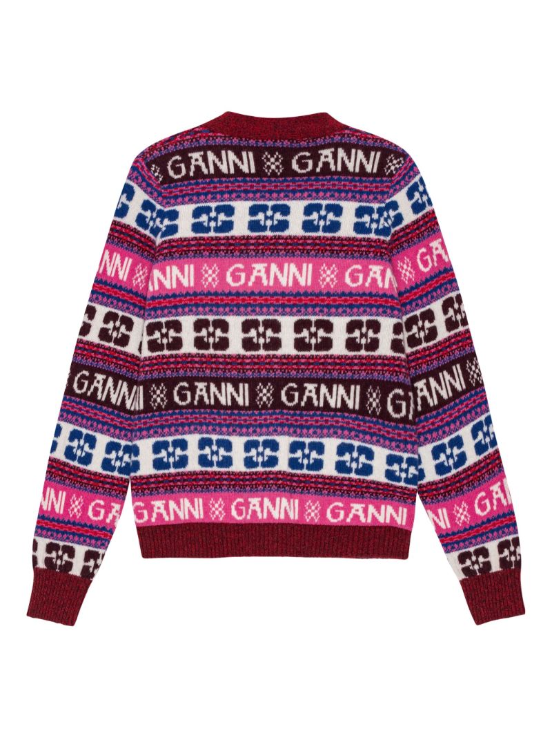 Red Logo-intarsia Cardigan