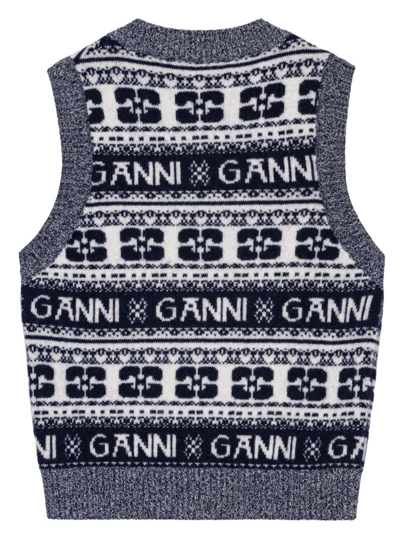 Blue Logo-intarsia Vest