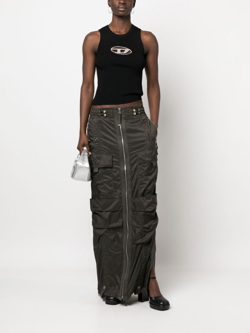 Black Oval-d Cotton-blend Top