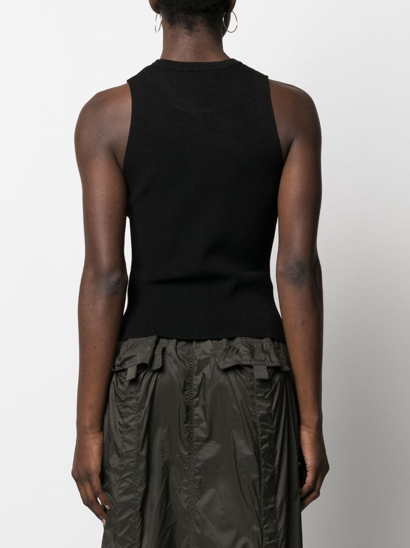 Black Oval-d Cotton-blend Top