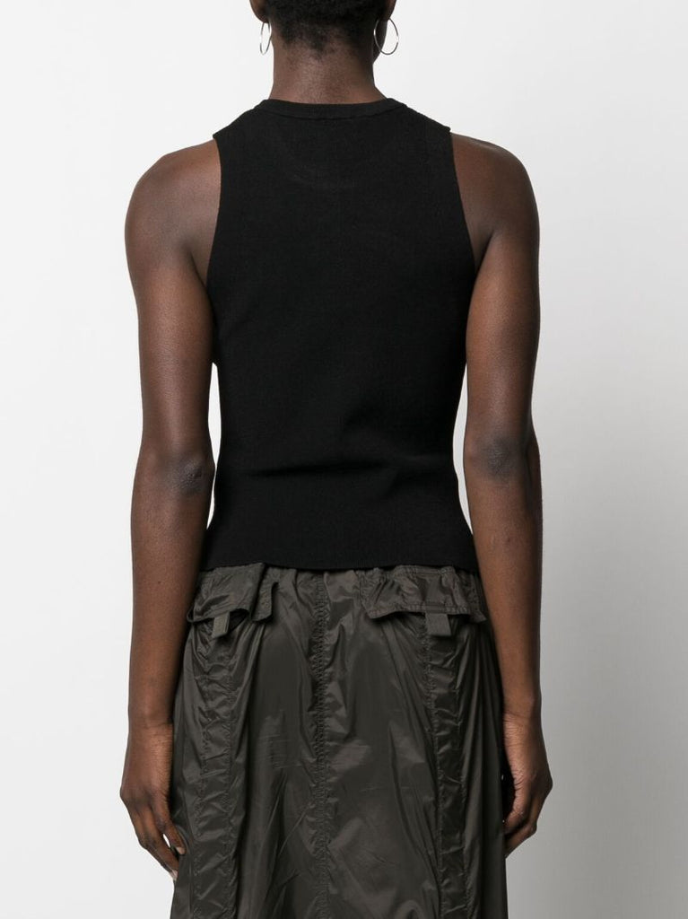 Black Oval-d Cotton-blend Top