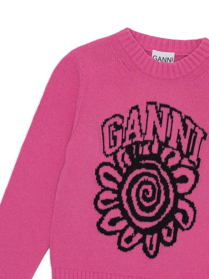 Pink Logo-embroidered Sweater