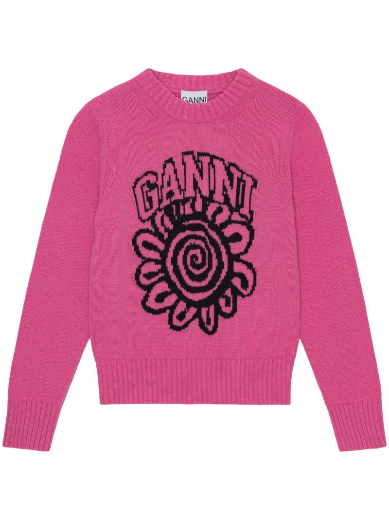 Pink Logo-embroidered Sweater