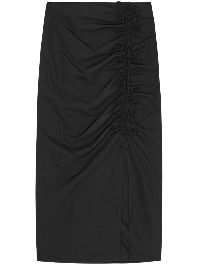 Black Bow-embellished Midi Skirt