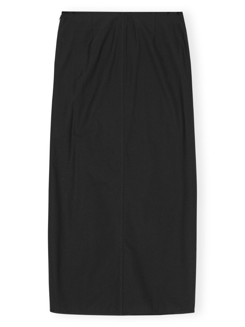 Black Bow-embellished Midi Skirt