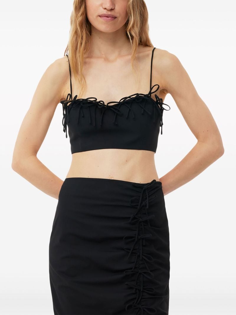 Black Bow-embellished Midi Skirt