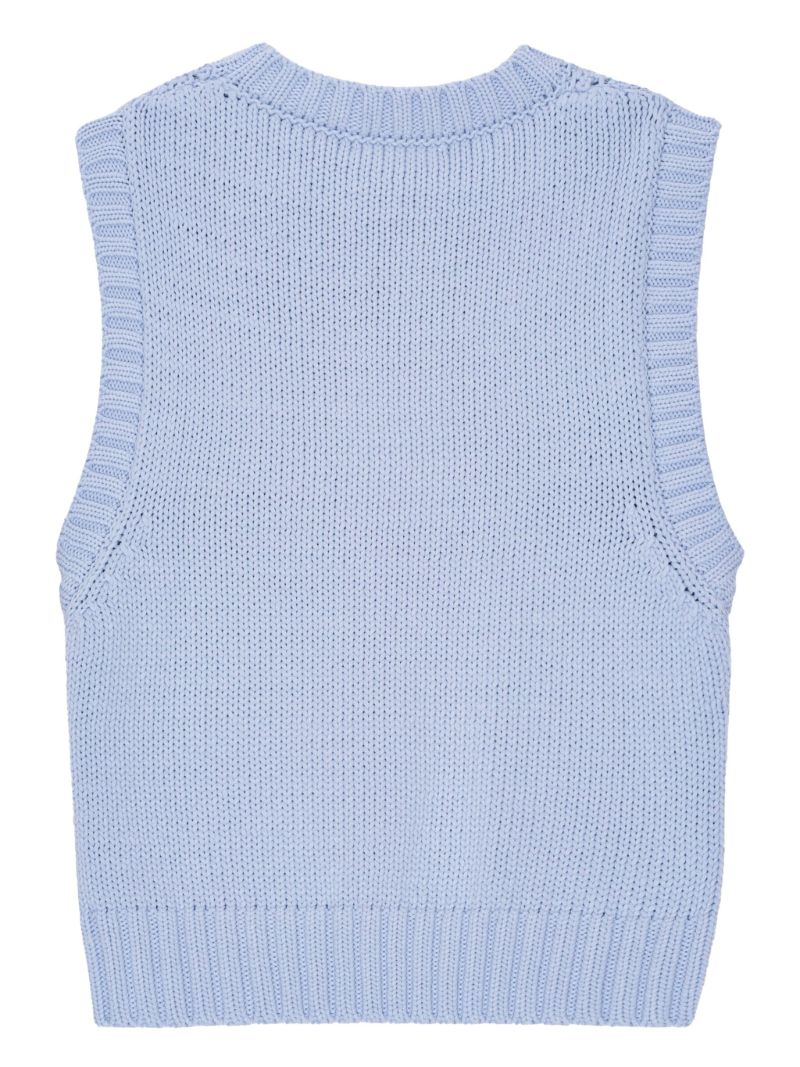 Blue Logo-embroidered Knitted Vest