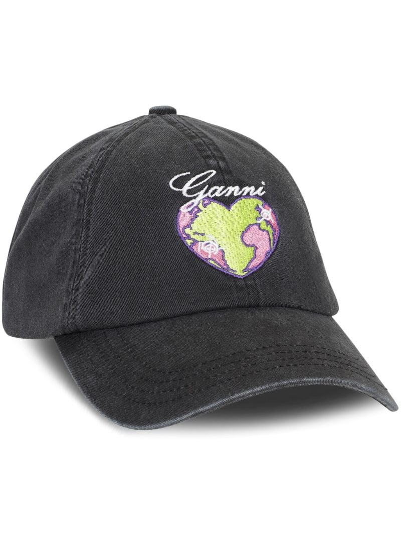 Black Graphic-embroidered Baseball Cap