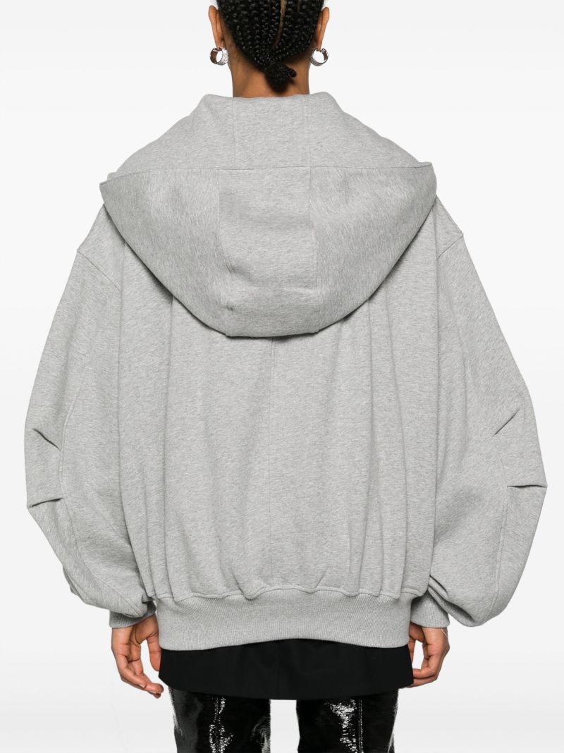 Grey Zip-up Cotton Hoodie