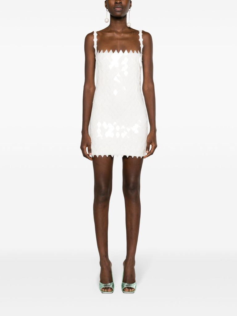 White Rue Sequin-embellished Mini Dress