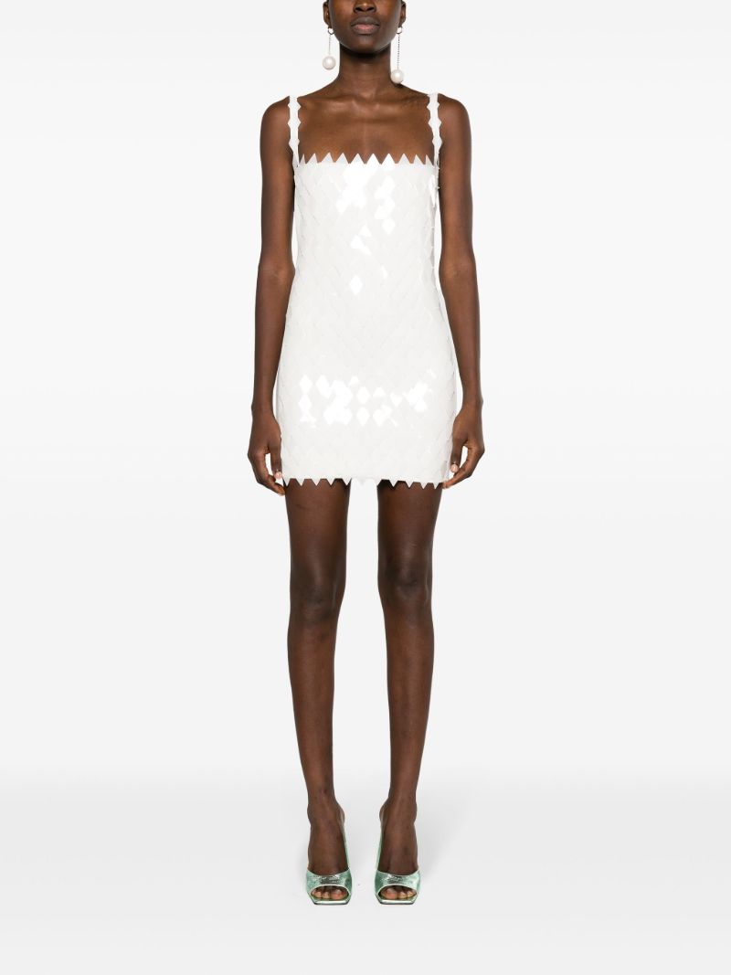 White Rue Sequin-embellished Mini Dress