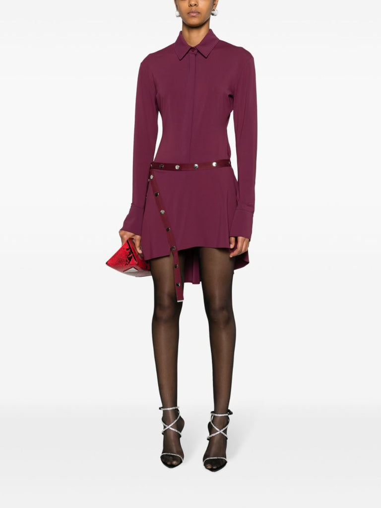 Purple Stud-embellished Mini Skirt