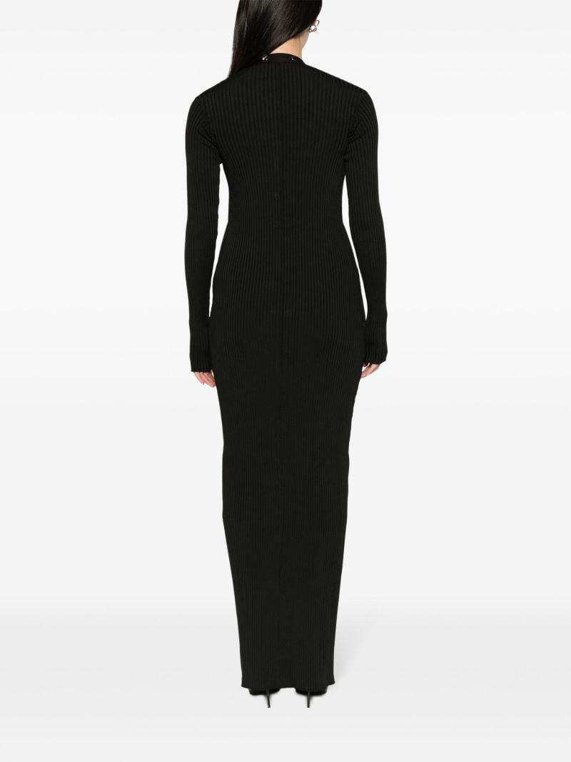 Black Ribbed-knit Maxi Dress