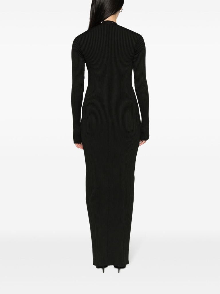 Black Ribbed-knit Maxi Dress